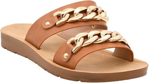 Corkys Footwear رؤية صندل مزدوج - حيث تلتقي الراحة بأناقة مع شعور خفيف الوزن ، واثنين من الأشرطة مع تفاصيل سلسلة مكتنزة ، ومعرفات مريحة in Saudi Arabia
