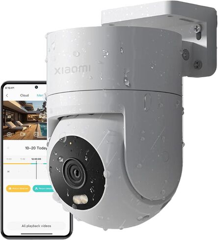 Xiaomi Outdoor Security Camera CW300-2.5K WiFi Pet Monitor ، التتبع البشري المحلي من الذكاء الاصطناعي ، IP66 ، الرؤية الليلية الملونة ، الصوت ثنائية الاتجاه ، تخزين سحابة in Kuwait