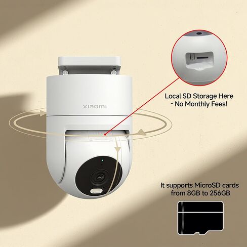 Xiaomi Outdoor Security Camera CW300-2.5K WiFi Pet Monitor ، التتبع البشري المحلي من الذكاء الاصطناعي ، IP66 ، الرؤية الليلية الملونة ، الصوت ثنائية الاتجاه ، تخزين سحابة in Kuwait