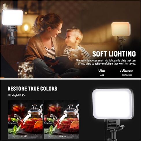 Neewer 2 Pack 660 Pro RGB LED ضوء الفيديو ، إضاءة مفتاح لوحة الاستوديو لدفق الألعاب Zoom Youtube Webex ، اللون 50W BI مع BP66 2 حزمة LED LED LID LIGHTING ATT in Kuwait