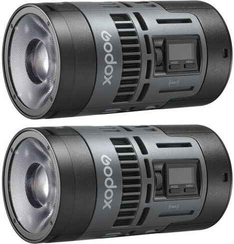 Godox RS60R KIT2 RGB LED ضوء الفيديو (مجموعة الضوء 2) ، مع CCT 1800-10000K ، 14 تأثيرات الإضاءة ، أوضاع HSI و RGBW ، يدعم التحكم في DMX/APP وحلول الطاقة المتعددة in Saudi Arabia