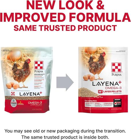 Purina Layena+ | Nutritionally Complete Layer Hen Feed | Omega 3 Formula - 10 Pound (10 lb) Bag in Saudi Arabia