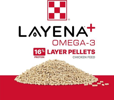Purina Layena+ | Nutritionally Complete Layer Hen Feed | Omega 3 Formula - 10 Pound (10 lb) Bag in Saudi Arabia