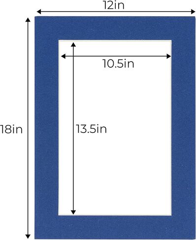 Countryarthouse Bottle Blue Acid Free 12x18 Picture Frame Mats with White Core Bevel Cut for 11x14 Pictures - Fits 12x18 Frame - واحد حصيرة in Kuwait