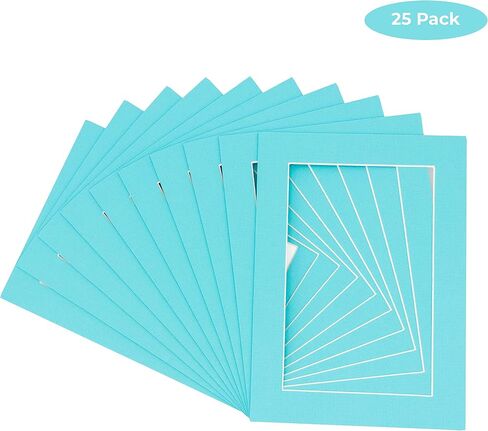 Countryarthouse Bottle Blue Acid Free 12x18 Picture Frame Mats with White Core Bevel Cut for 11x14 Pictures - Fits 12x18 Frame - واحد حصيرة in Kuwait