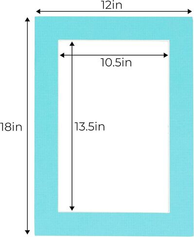 Countryarthouse Bottle Blue Acid Free 12x18 Picture Frame Mats with White Core Bevel Cut for 11x14 Pictures - Fits 12x18 Frame - واحد حصيرة in Kuwait