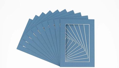 Countryarthouse Bottle Blue Acid Free 12x18 Picture Frame Mats with White Core Bevel Cut for 11x14 Pictures - Fits 12x18 Frame - واحد حصيرة in Kuwait