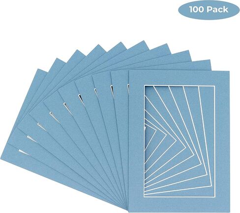 Countryarthouse Bottle Blue Acid Free 12x18 Picture Frame Mats with White Core Bevel Cut for 11x14 Pictures - Fits 12x18 Frame - واحد حصيرة in Kuwait