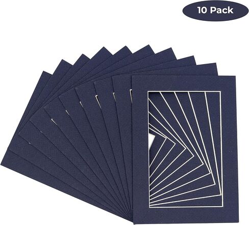 Countryarthouse Bottle Blue Acid Free 12x18 Picture Frame Mats with White Core Bevel Cut for 11x14 Pictures - Fits 12x18 Frame - واحد حصيرة in Kuwait