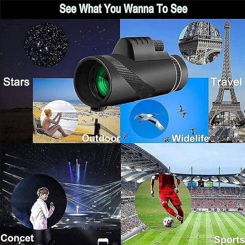 40X60 High Power Hd with Smartphone Holder & Tripod Waterproof Monocular with Match Telescope for Bird Watching Camping Hiking in Saudi Arabia