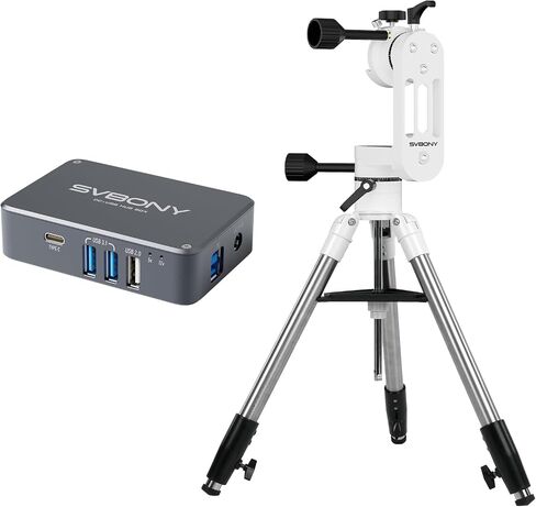 SV225 Mini Alt-Azimuth Mount, Adjustable Telescope Alt-Azimuth Mount, Load-Bearing 5kg Bundle with SV225T Astronomical Telescope Tripod, SV241 Astronomy Power Adapter for Astronomical Observation in Saudi Arabia