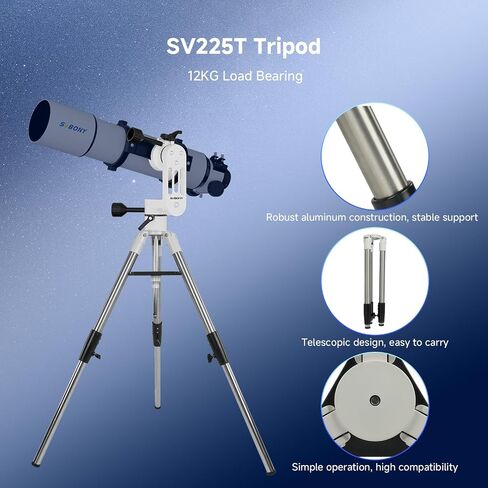 SV225 MINI Alt-Asimuth Mount ، Telescope ALT-ASIMUTH MOUNT ، حزمة 5 كيلوغرام حاملة للحمل مع ترايبود التلسكوب الفلكي SV225T ، ثلاثي الأبعاد القابل للتمديد ، مثالي للمراقبة الفلكية in Saudi Arabia
