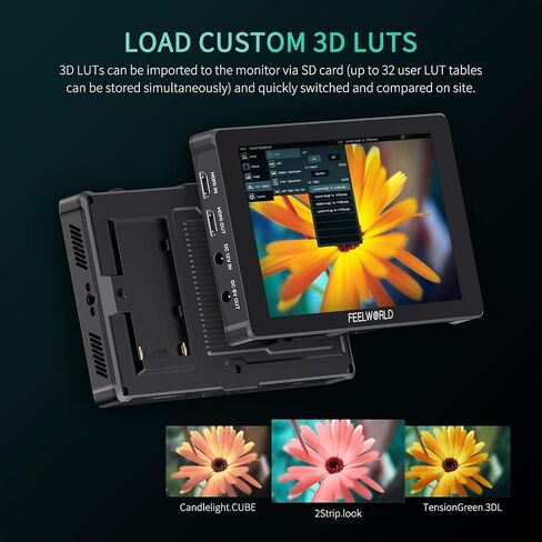 FeelWorld 7 بوصة شاشة حقل الكاميرا ، 1200NIT تسليط الضوء على شاشة اللمس DSLR شاشة 4K 60Hz HDMI 3D LUT ، شكل موجي HDR مع بطارية NP-F750 والحقيبة F7PLUS in Saudi Arabia