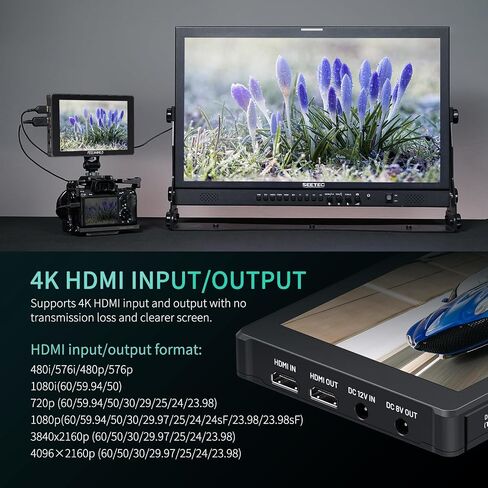 FeelWorld 7 بوصة شاشة حقل الكاميرا ، 1200NIT تسليط الضوء على شاشة اللمس DSLR شاشة 4K 60Hz HDMI 3D LUT ، شكل موجي HDR مع بطارية NP-F750 والحقيبة F7PLUS in Saudi Arabia