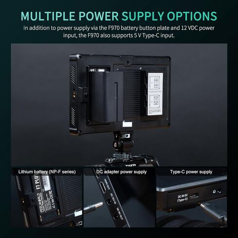 FeelWorld 7 بوصة شاشة حقل الكاميرا ، 1200NIT تسليط الضوء على شاشة اللمس DSLR شاشة 4K 60Hz HDMI 3D LUT ، شكل موجي HDR مع بطارية NP-F750 والحقيبة F7PLUS in Saudi Arabia