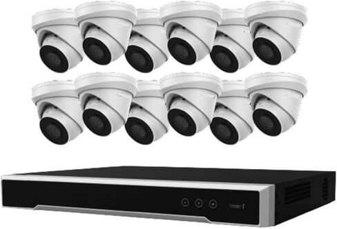 16 نظام كاميرا أمان قناة EKI-K164T412 4K 8MP NVR 4TB مع 12 × 4MP كاميرات القبة في الهواء الطلق 2.8 مم 3-محور IP67 IK10 H.265+ كابل غير متضمن in Kuwait