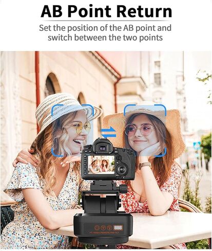 Remote Control Pan Tilt Head, 360° Motorized Rotating Panoramic Head with Phone Clip, IP66 Water Resistant, 2.2kg Load Bearing, for Smartphones, DSLR Cameras, Action Cameras in Saudi Arabia