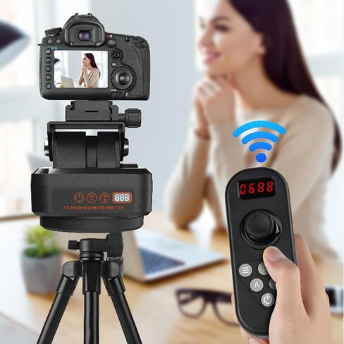 Remote Control Pan Tilt Head, 360° Motorized Rotating Panoramic Head with Phone Clip, IP66 Water Resistant, 2.2kg Load Bearing, for Smartphones, DSLR Cameras, Action Cameras in Saudi Arabia
