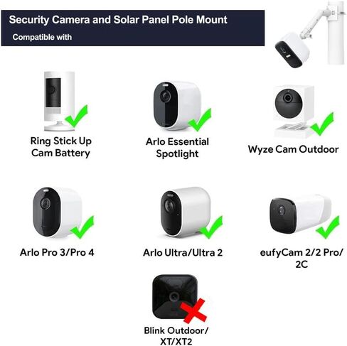 Security Cam Wall Mount for Arlo Pro/2/3/Ultra Compatible, Extended Arm, Adjustable Indoor/Outdoor Mounting Bracket in Saudi Arabia