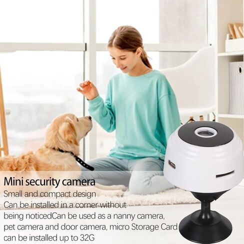كاميرا WiFi Securtiy ، متعدد الوظائف 1080p HD Detection Night Vision Control Control Indoor Home Security Cameras (Black) in Kuwait