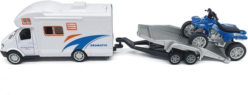 لعبة صغيرة العربة RV ألعاب متنقلة للأولاد التراجع نموذج دييكاست سيارة ترفيهية مغامرة مع سقف الأثاث والباب الجانبي مفتوح سيارات الأطفال سن 4 5 6 هدايا عيد ميلاد للأطفال، أبيض in Saudi Arabia