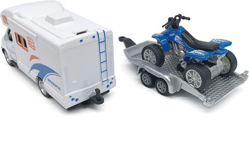 لعبة صغيرة العربة RV ألعاب متنقلة للأولاد التراجع نموذج دييكاست سيارة ترفيهية مغامرة مع سقف الأثاث والباب الجانبي مفتوح سيارات الأطفال سن 4 5 6 هدايا عيد ميلاد للأطفال، أبيض in Saudi Arabia