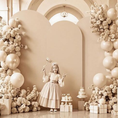 Beige Wedding Arch Cover (7.2FT, 6.6FT, 6FT) Set of 3 Arch Covers Stretchy Backdrop Spandex Fitted Chiara Backdrop Stands Cover for Birthday Party Baby Shower Wedding Arch Stand Decoration in Saudi Arabia