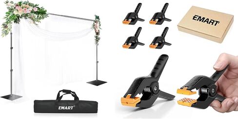 Emart Backdrop Stand 8.5 × 10 قدم مع مجموعة نظام دعم الخلفية القابلة للتعديل القابلة للتعديل مع Emart 6 Pack in Saudi Arabia