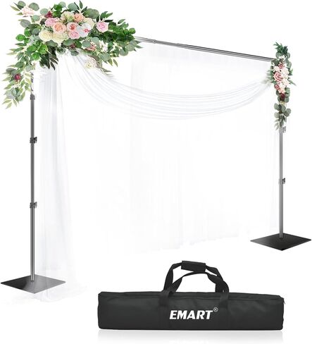 Emart Backdrop Stand 8.5 × 10 قدم مع مجموعة نظام دعم الخلفية القابلة للتعديل القابلة للتعديل مع Emart 6 Pack in Saudi Arabia