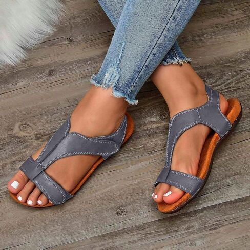 Orthopedic Flat Sandals for Women, Walking Slippers with Arch Support, Anti-Slip Breathable Slip On Flip Flops in Saudi Arabia