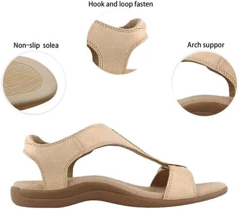 Orthopedic Flat Sandals for Women, Walking Slippers with Arch Support, Anti-Slip Breathable Slip On Flip Flops in Saudi Arabia