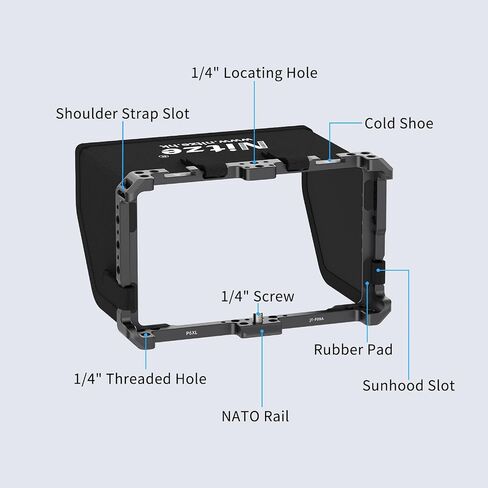 Nitze Cage لـ FeelWorld P6XL ، مع Sunhood و Sunhood و Nato Rail-JT-F09B in Saudi Arabia
