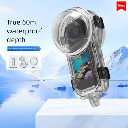 وقاية الواقية تحت الماء مقاوم للماء حالة غوص غير مرئية للكاميرا insta360 x5 مع ورقة مضادة للطفر ، قوس وجيب التجميع (قاعدة 1/4 قياسية) in Kuwait