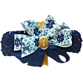 Notre Dame Baby Girl Boutique Bow Crocheted Headband Fits Newborn to Adult in Saudi Arabia
