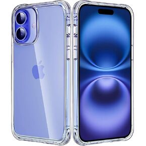 Crystal Clear Designed for iPhone 16 Case Clear, [Not Yellowing] [16FT Military-Grade Drop Protection], Shockproof Slim Phone Case for iPhone 16 in Saudi Arabia