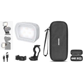 NEWER BASICS Magnetic Auxiliary Light & Carry Care متوافقة مع DJI Osmo Pocket 3 Creator Combo Expensory ، 1.3W USB C قابلة لإعادة الشحن مرفق مصباح LED لتسجيل فيديو VLOG Selfie in Kuwait