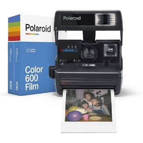Polaroid Originals Polaroid 600 خطوة واحدة عن قرب مع حزمة فيلم مزدوجة 600 ملونة ، قرب أسود (متجدد) in Kuwait