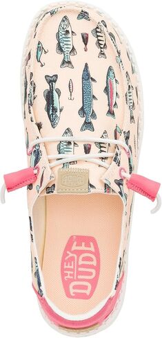 HEYDUDE Wendy Fish Lure Bubblegum Size 12, Womens Shoes, Slip-on Loafers, Comfortable & Light-Weight in Saudi Arabia