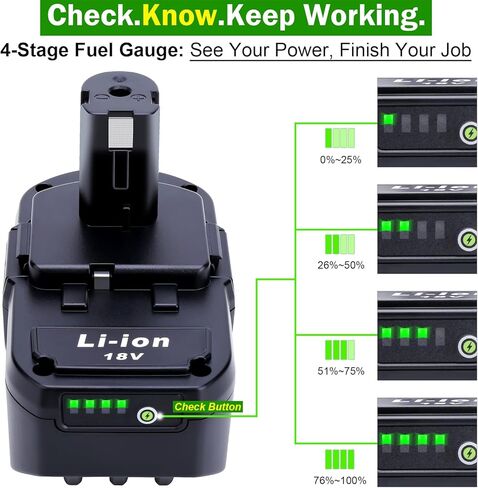 2-Pack Upgraded 7000mAh Replacement for Ryobi Battery 18V P108 P189 P190 P197 P107 P105 P102 PBP002 PBP003 PBP005, Compatible with Ryobi One Plus18V Weed Wacker Edger Blower Saw Drill Tools Battery in Kuwait