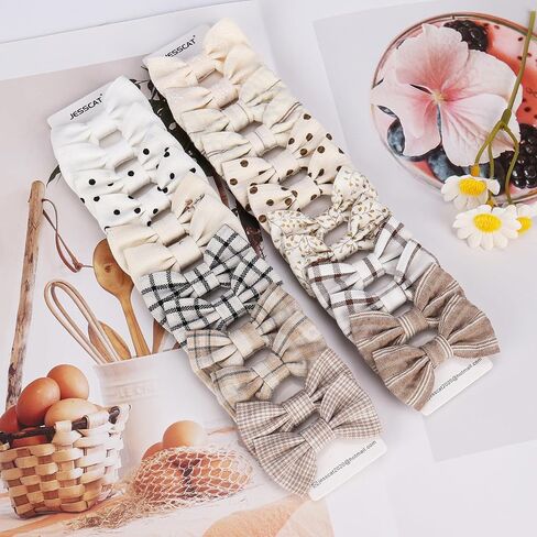 Jesscat 24pcs Hair Hair Ries مع أقواس ، 12 عصابة مرنة متعددة الألوان (2.5 سم) ، حاملي ذيل الحصان بدون انحراف للرضع والأطفال الصغار والأطفال ، اللون 1 in Saudi Arabia