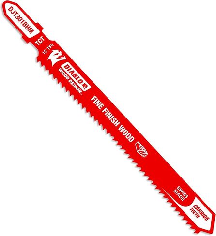 Diablo Wood Demon Carbide Teeth Jig Saw Blade - Ideal for Wood Cutting and Fine Finish Carpentry - 4-5/8" Length, 12-TPI - DJT301BHM in Saudi Arabia