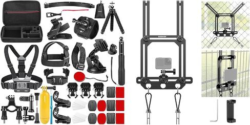 Neewer 50 in 1 Action Camera Associory Kit & Streaming Fence Mount متوافق مع تطبيق Gamechanger ، متوافق مع GoPro DJI Insta360 SJCAM DBPOWER AKASO ECTING APEMAN WIMIUS QUMOX Lightdow in Saudi Arabia