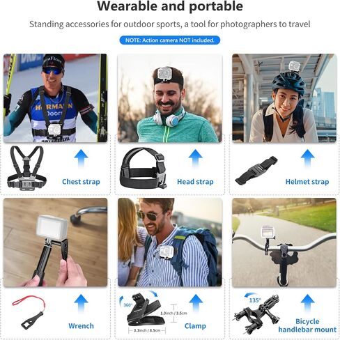 Neewer 50 in 1 Action Camera Associory Kit & Streaming Fence Mount متوافق مع تطبيق Gamechanger ، متوافق مع GoPro DJI Insta360 SJCAM DBPOWER AKASO ECTING APEMAN WIMIUS QUMOX Lightdow in Saudi Arabia