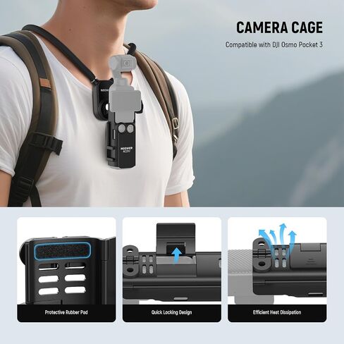 NEEWER 50 in 1 Action Camera Accessories Kit & Magnetic Neck Mount with Pocket 3 Cage, Compatible with GoPro DJI Insta360 SJCAM DBPOWER AKASO VicTsing APEMAN WiMiUS QUMOX Lightdow in Saudi Arabia