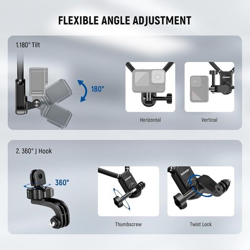 NEEWER 50 in 1 Action Camera Accessories Kit & Magnetic Neck Mount with Pocket 3 Cage, Compatible with GoPro DJI Insta360 SJCAM DBPOWER AKASO VicTsing APEMAN WiMiUS QUMOX Lightdow in Saudi Arabia