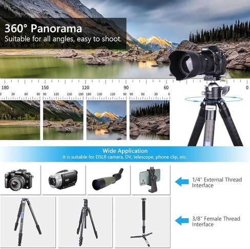 Artcise Low Profile Tripod Ball Head 56mm CNC CNC Aluminy Aluminy Arca-Swiss Panorama Heaft Duty Tripod for DSLR Camera Monopods Tripod Camcorder Max Mox Loading 88 Lbs/40kg in Kuwait