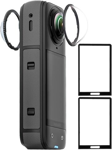 حارس العدسة الممتازة لعدسة Insta360 x5 【2pcs】+ واقي شاشة زجاجي مُفجر لشاشة Insta 360 x5 【2pcs】 ، 9h صلابة ، مضاد للسكس ، الدقة العالية ، السهولة التثبيت in Saudi Arabia