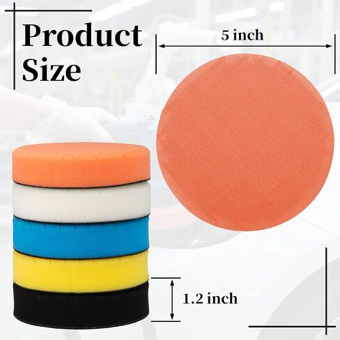 5 PCS 6 Inch Buffing Polishing Pads, Cutting Pads for Polisher, Body Repair Buffing Sponge Pad Kit for 6 Inch Backing Plate, for Car Buffer Compounding, Polishing and Waxing in Saudi Arabia