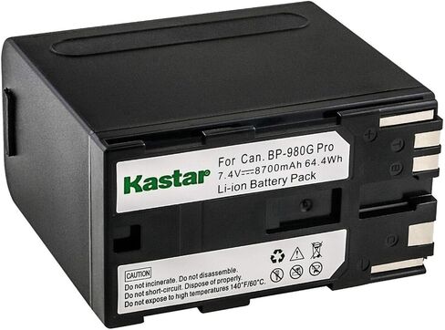KASTAR 4-Pack BP-980GPRO بطارية 7.4V 8700MAH استبدال Canon EOS C100 MARK II ، EOS C300 ، EOS C300 PL ، EOS C500 ، EOS C500 PL ، ES50 ، ES55 ، ES60 ، ES65 ، ES75 ، ES410V ، ES420V ، ES520A in Saudi Arabia
