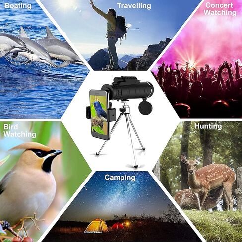 ، 40 × 60 أحاديًا مع حامل الهواتف الذكية و Tripod Termbroof Zoom Telescope أحادي الأداء أحادي الأداء لمشاهدة الطيور in Saudi Arabia